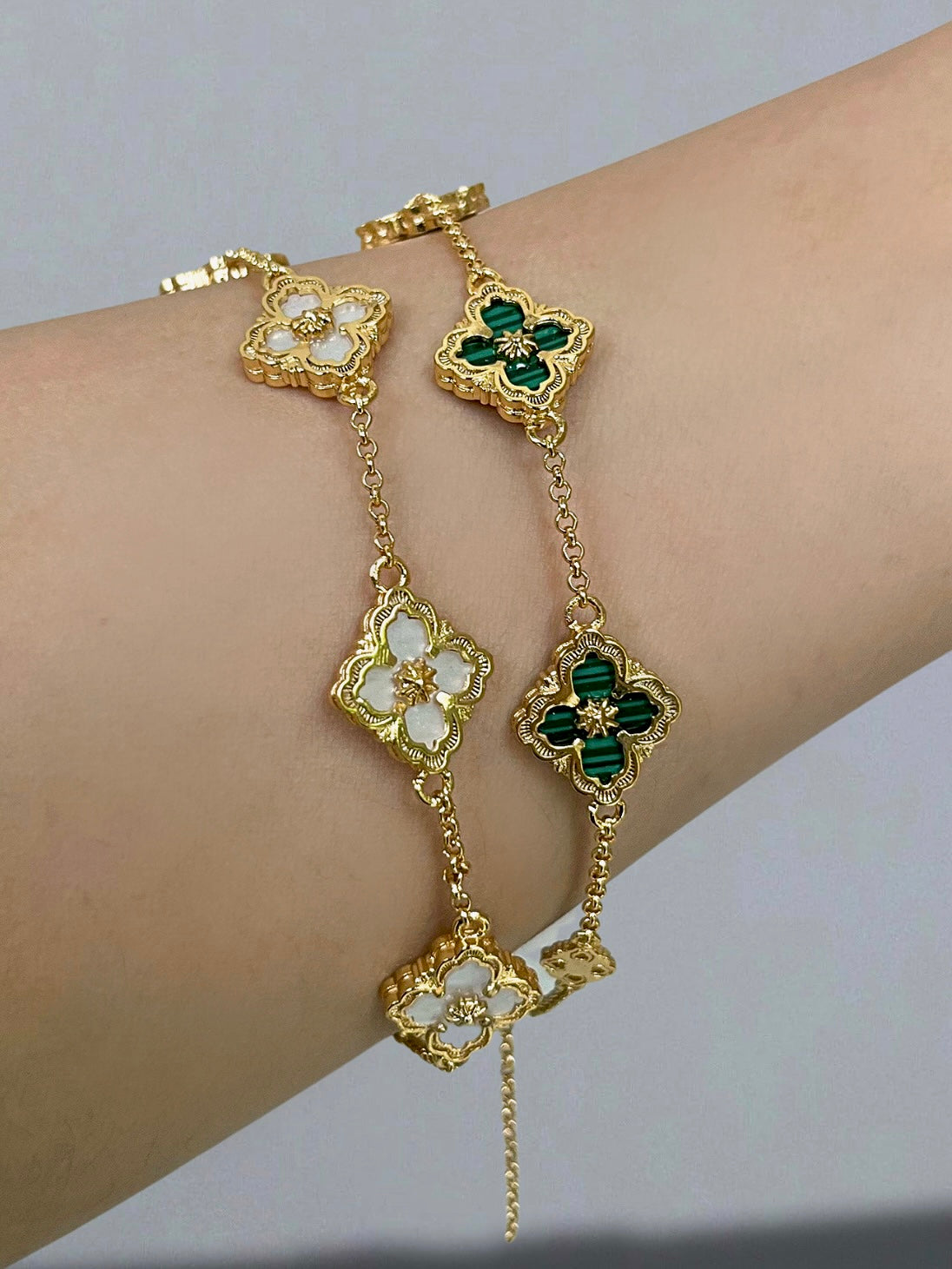 Emerald Dahlia Bracelet