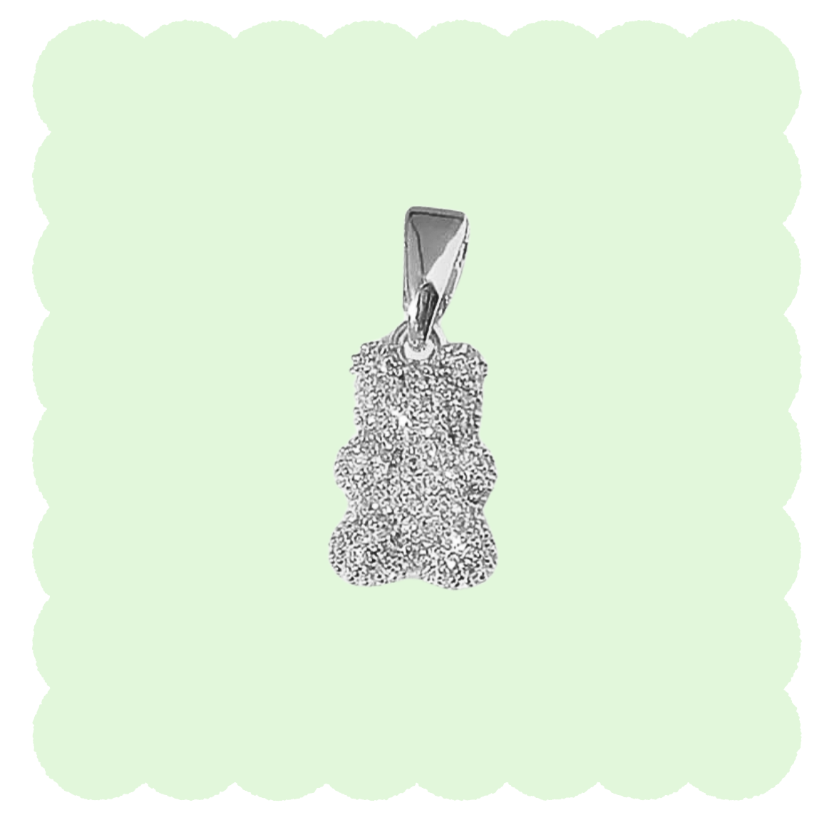 GlitZ Silver Bear charm